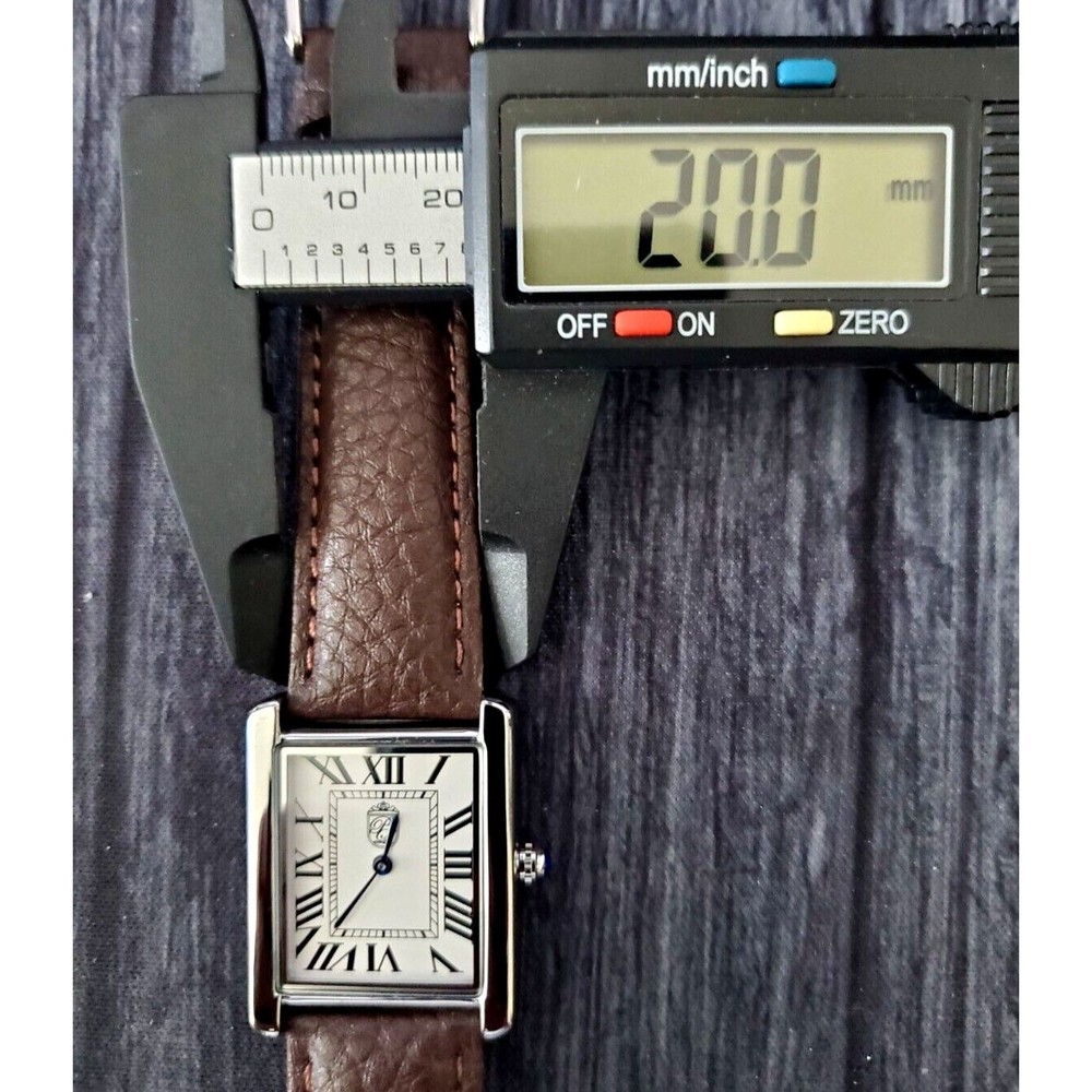 Pierre Lucerne 1888 Must Tank Style Mens Dress Watch Swiss Inspired Brown Band - Picture 13 of 16